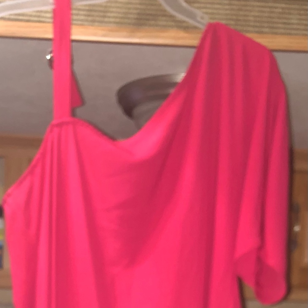 Midnight Velvet size 1x asymmetrical shirt. Pink